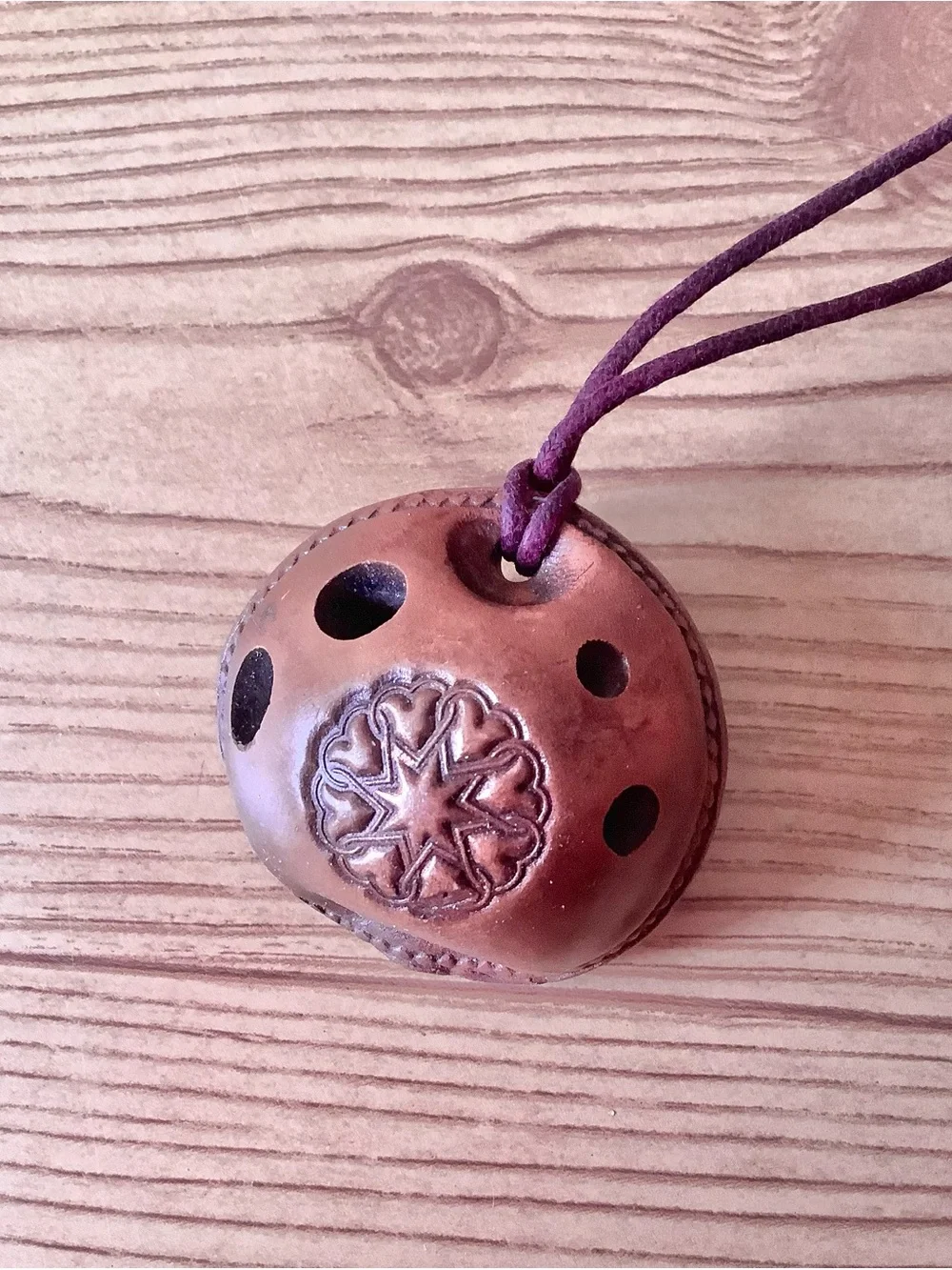 Hand Carved Clay Pendant Ocarina - Picture 2 of 4